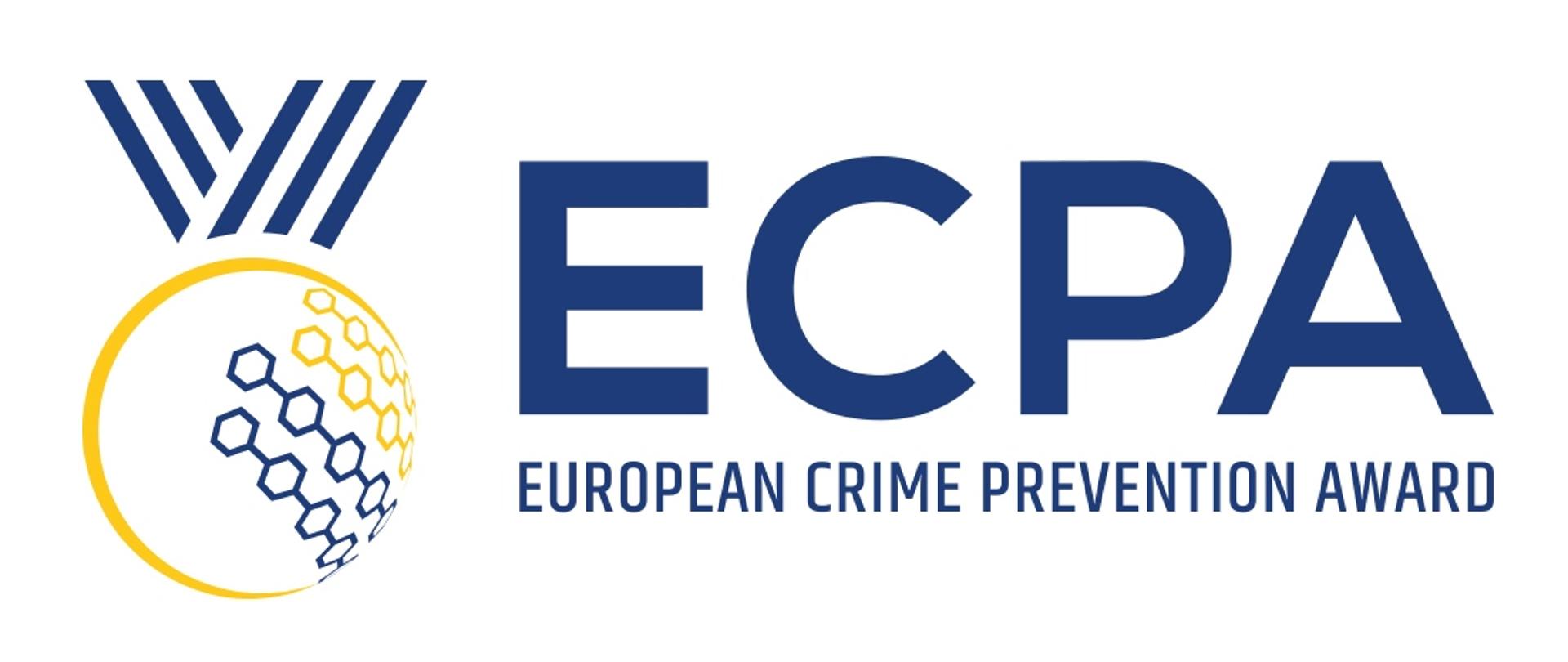 Grafika przedstawia logo Europejskiej Nagrody w Dziedzinie Zapobiegania Przestępczości.