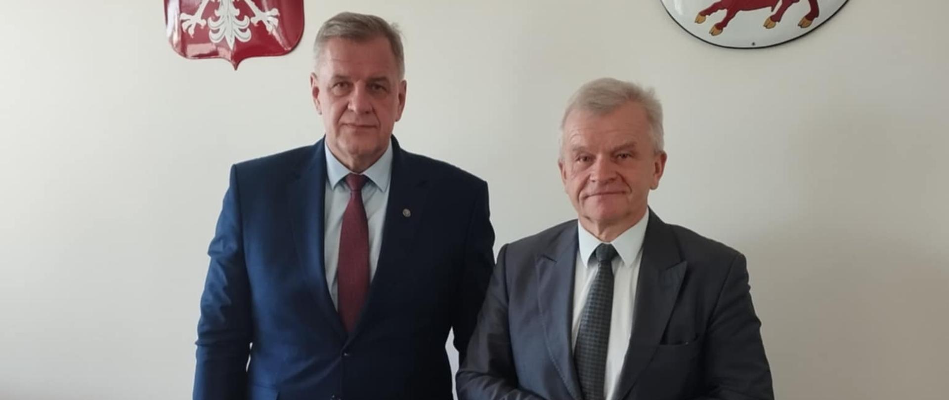 Spotkanie starosty bielskiego Sławomira Jerzego Snarskiego i członka zarządu województwa podlaskiego Jacka Piorunka