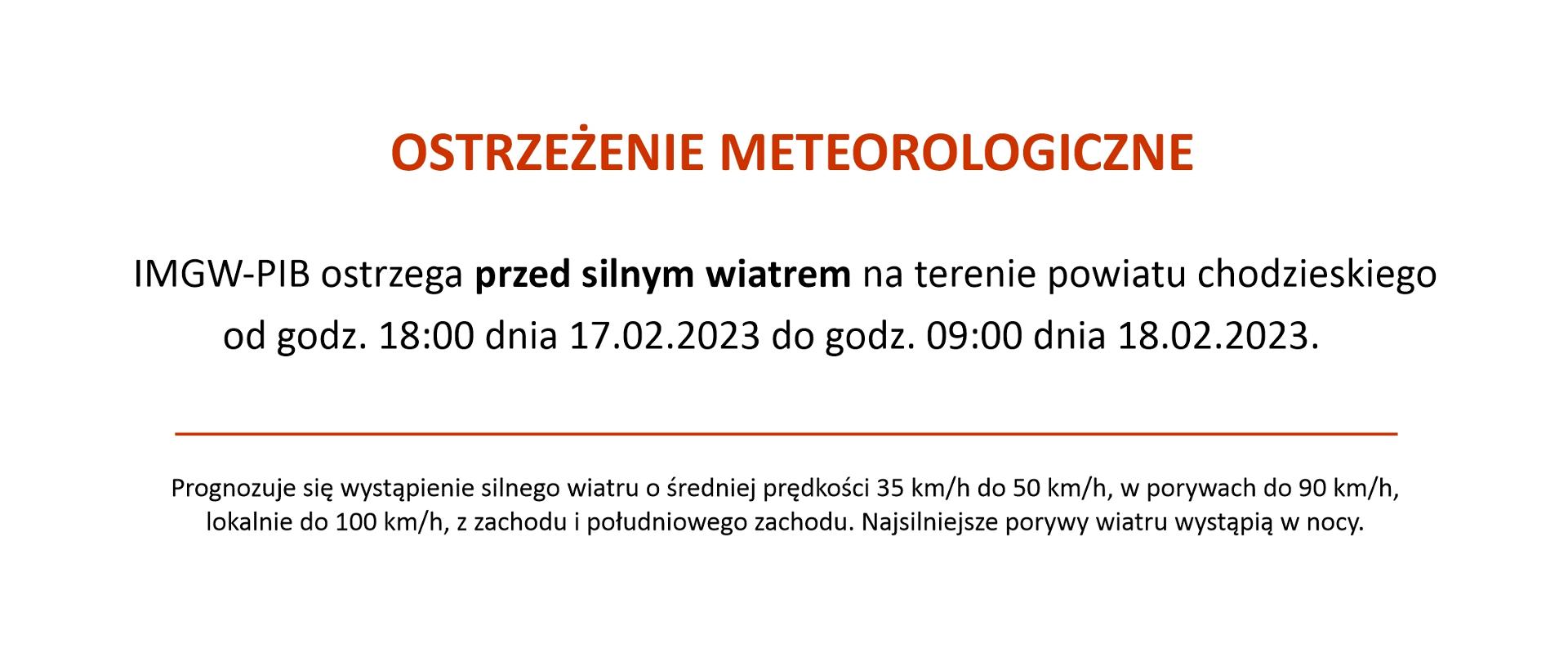 baner - ostrzeżenie meteorologiczne