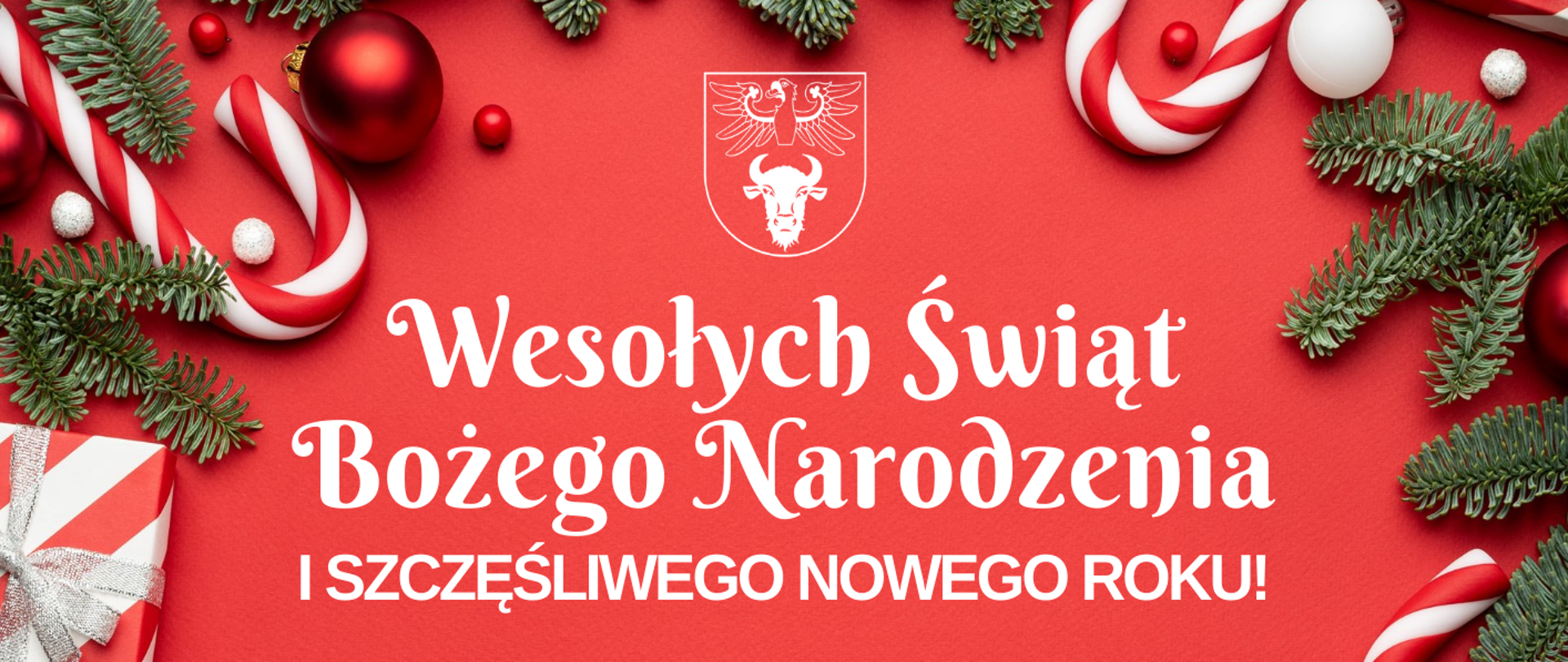 Plakat z życzenia z okazji Świąt Bożego Narodzenia i Nowego 2022 Roku.