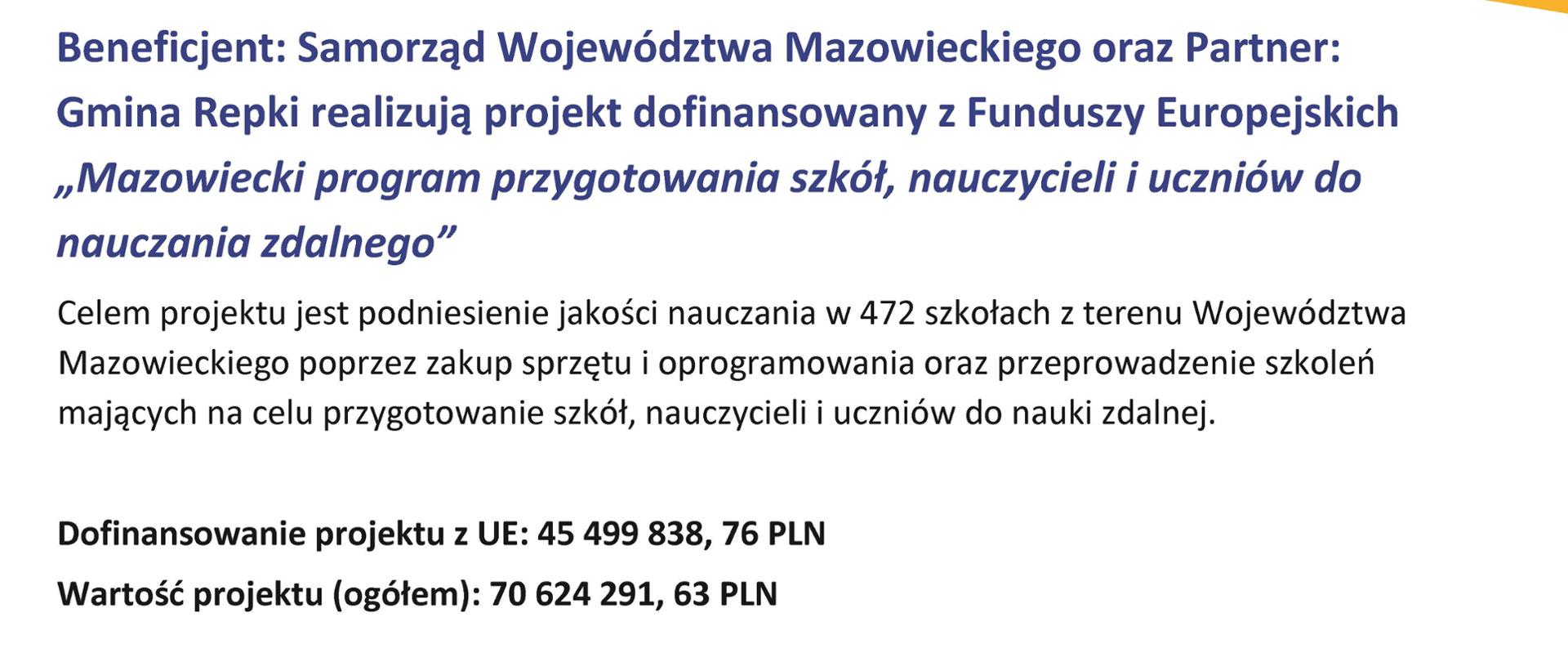 Mazowiecki program przygotowania szkół, nauczycieli i uczniów do nauczania zdalnego