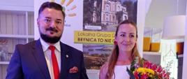 Wójt gminy Świerklaniec Marek Cyl i Magdalena Ferdyn