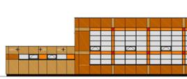 Projekt elewacji hali sportowej od strony ul. Kopernika