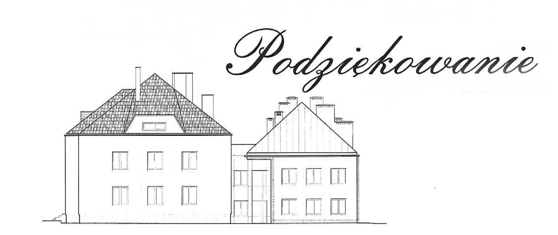 na obrazku znajdują się logotypy, grafika budynku PSM w Zambrowie oraz napis "Podziękowanie"