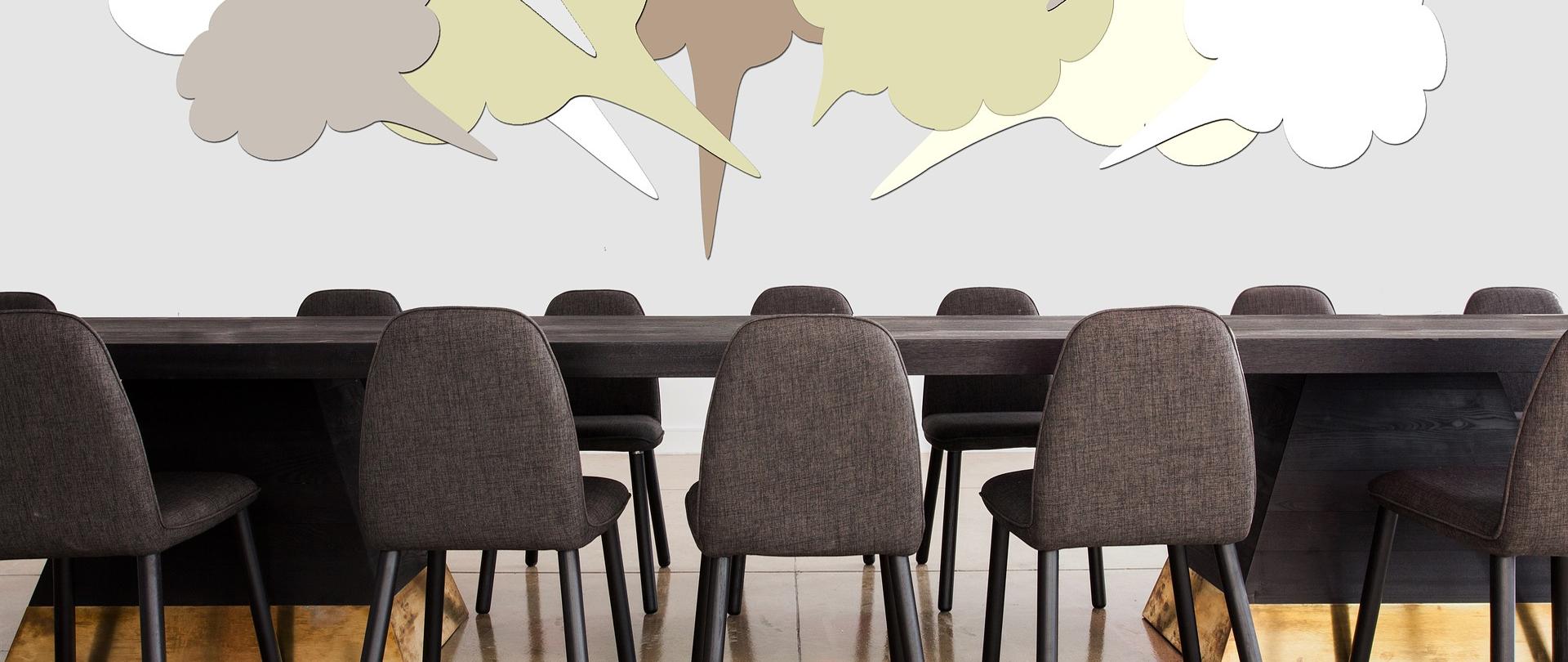 Sala konferencyjna, stół, krzesła
