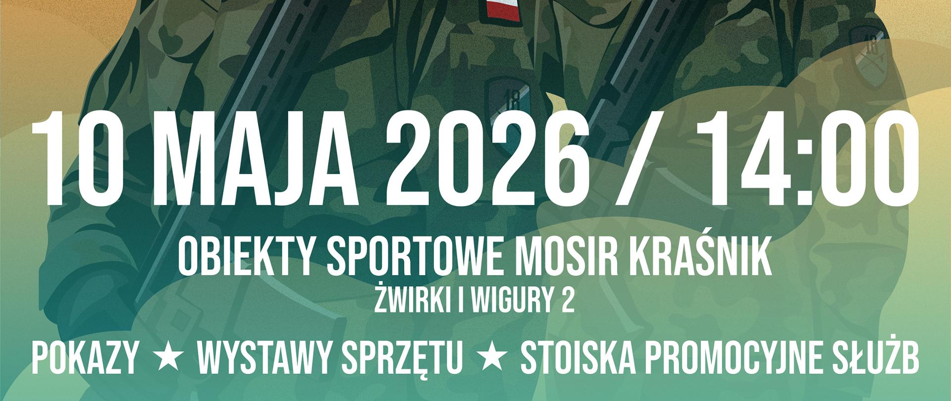 Plakat o pokazach wojskowych na maj.