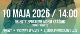 Plakat o pokazach wojskowych na maj.