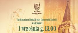 plakat zapraszający na mszę dziękczynną za plony w powiecie polkowickim 