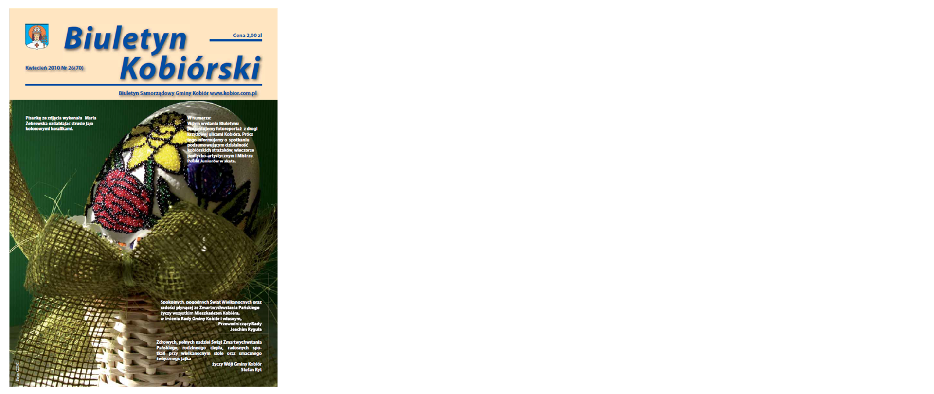 Zdjęcie przedstawia okładkę biuletynu kobiórskiego z lutego 2010 roku na której widać ślizgawkę