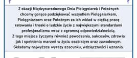 Życzenia na Międzynarodowy Dzień Pielęgniarek i Położnych