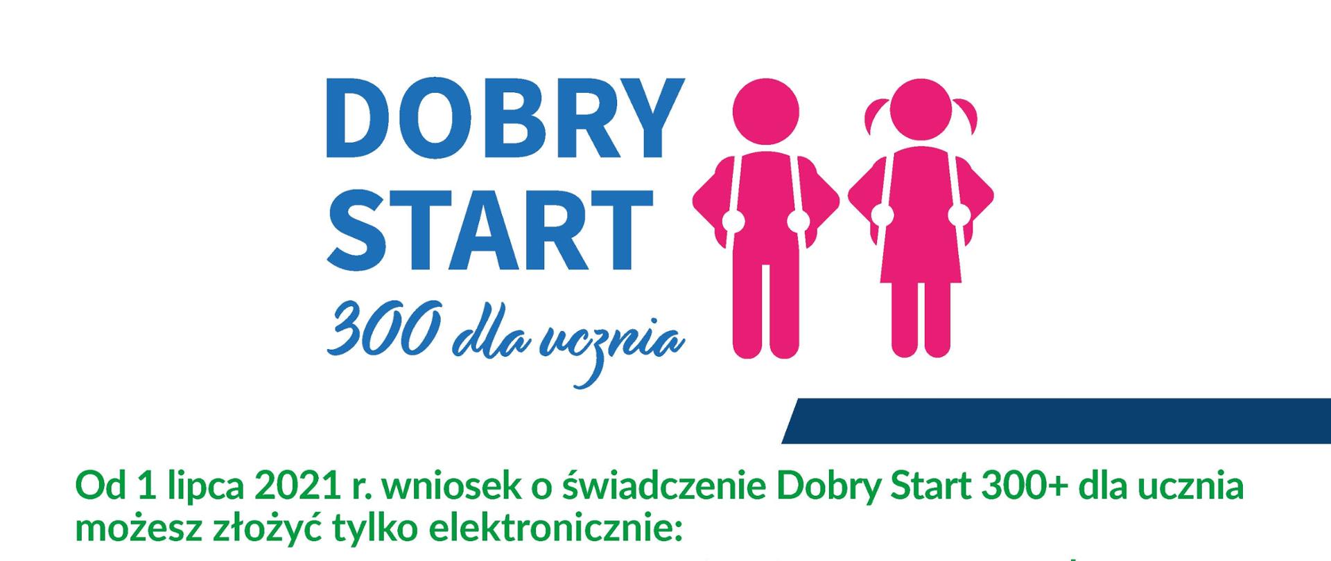 Plakat programu „Dobry Start. 300+ dla ucznia”. Szczegóły spotkania z pracownikami ZUS w GOPS w Hażlachu.