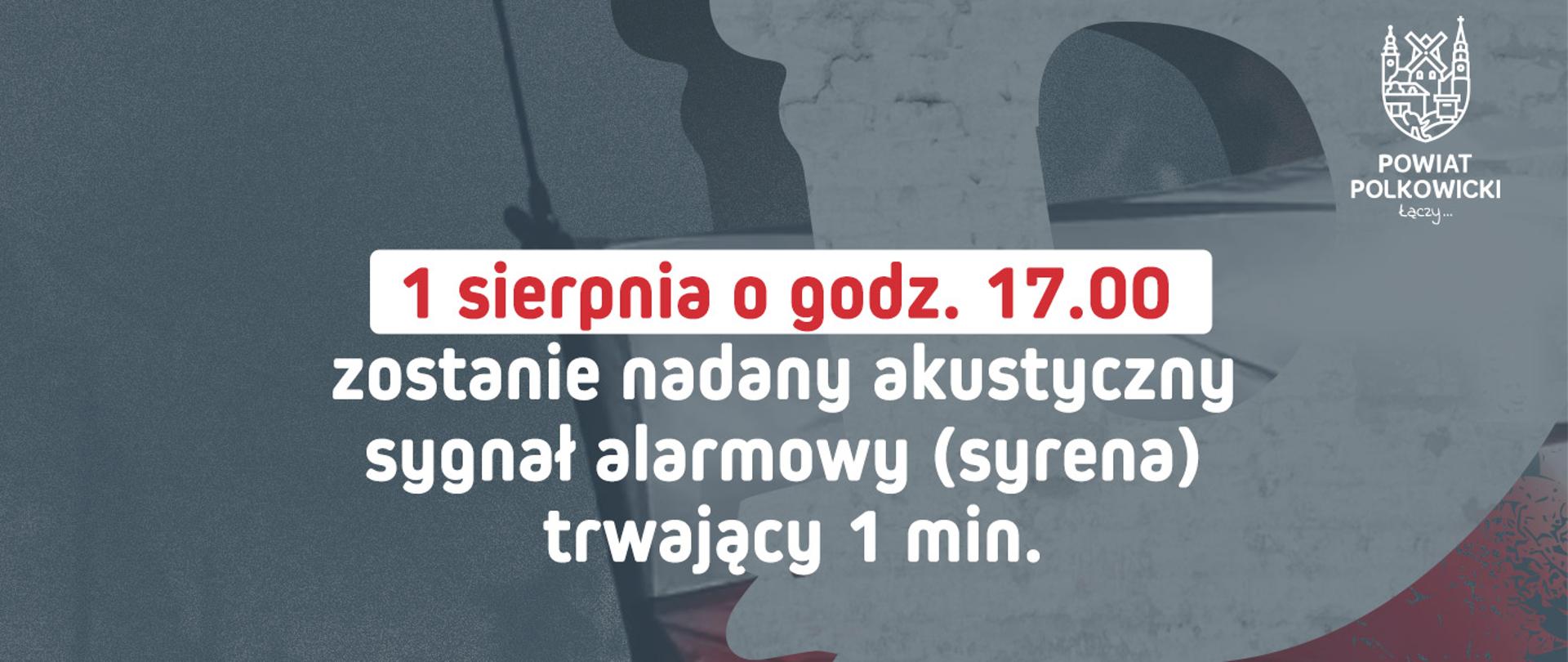Szara plansza z tekstem informującym w tle symbol Polski Walczącej.