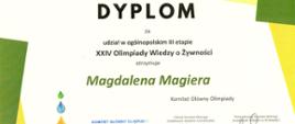 Dyplom Magdaleny Magiery