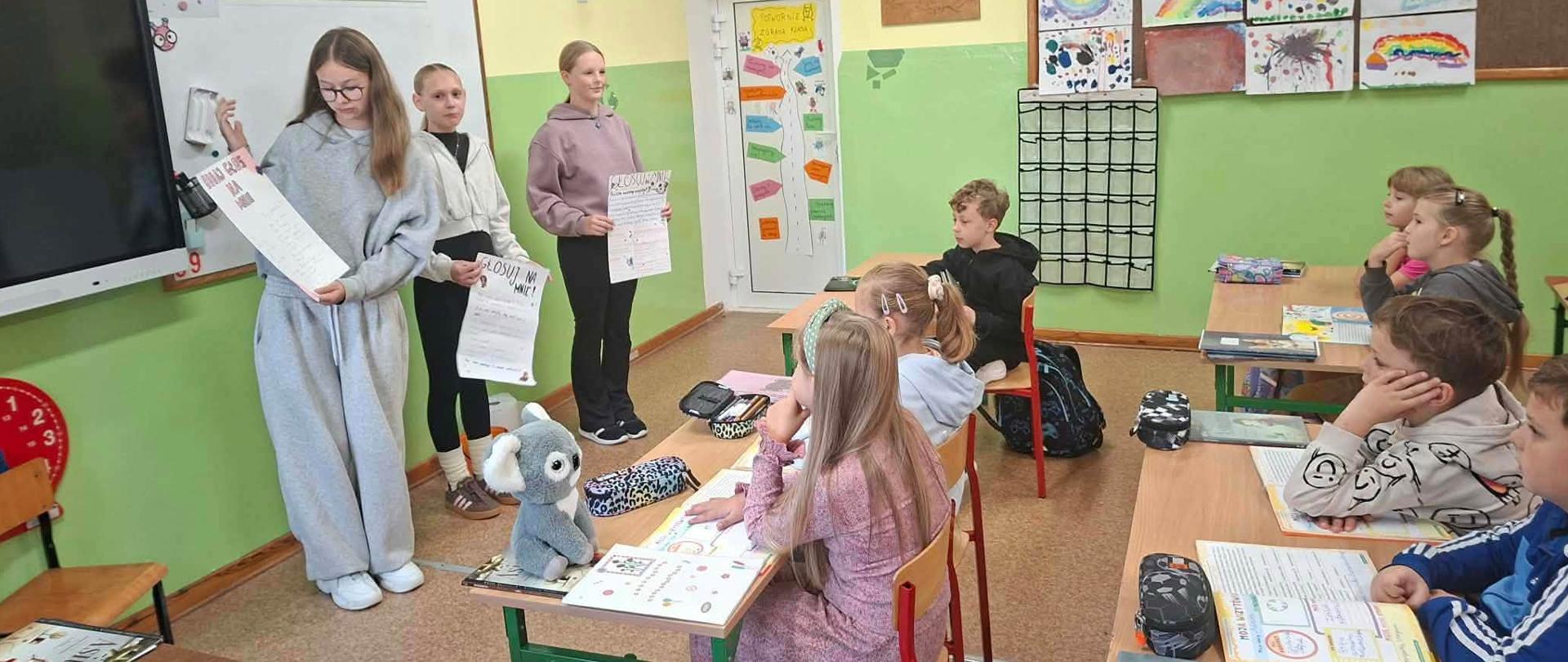 Wybory na przewodniczącego Samorządu Uczniowskiego w Szkole Podstawowej im. Jana Pawła II w Żarnowie