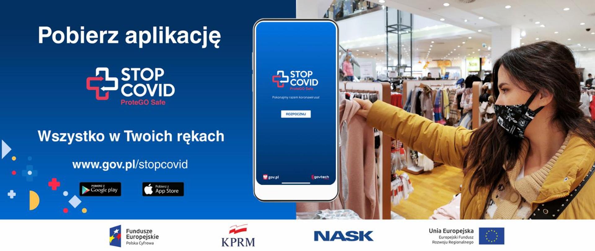Pobierz aplikację STOP COVID ProteGO Safe