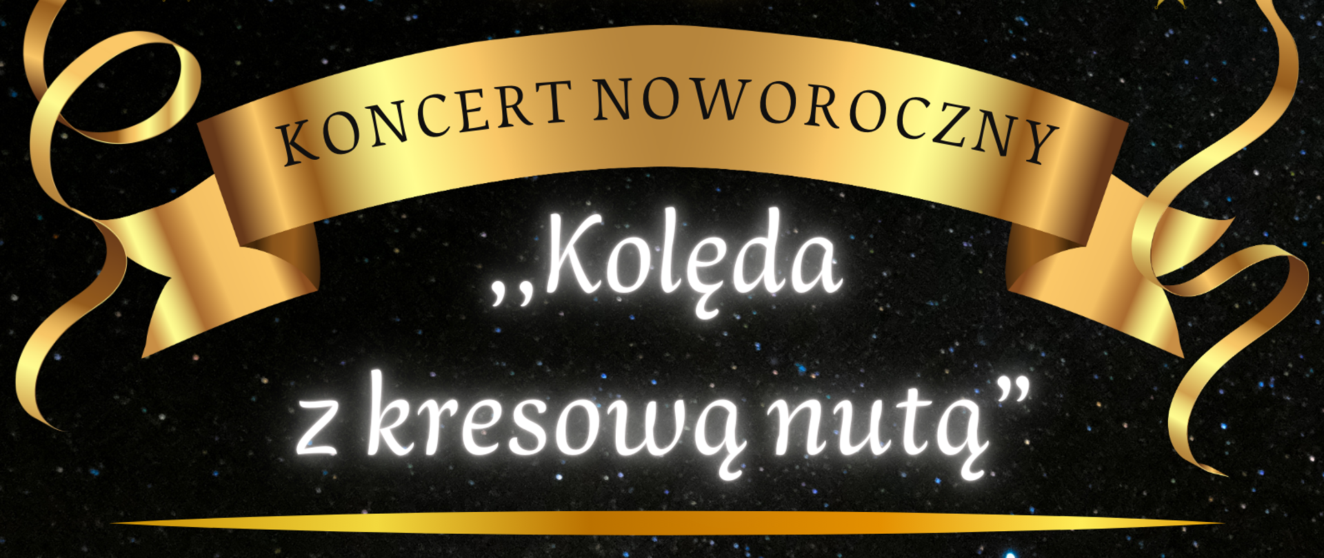 plakat informujący o koncercie noworocznym organizowanym w Radwanicach
