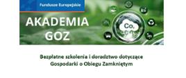 białe tło, zielone wstawki napis akademia GOZ bezpłatne szkolenia 