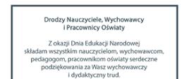 Życzenia z okazji Dnia Edukacji Narodowej