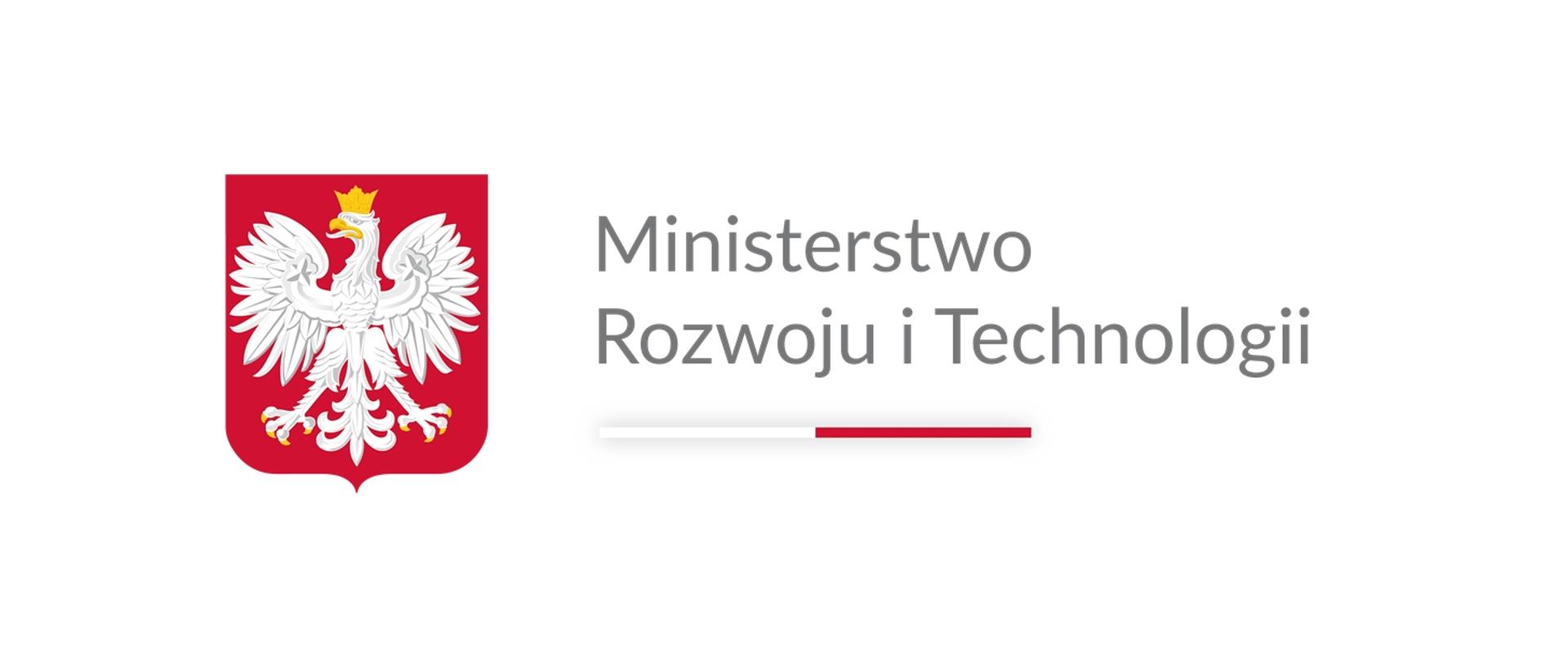 Logo Ministerstwa z napisem Ministerstwo Rozwoju i Technologii