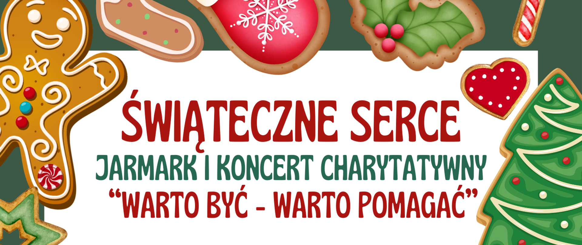 baner informacyjny dotyczący świątecznego jarmarku i koncertu charytatywnego