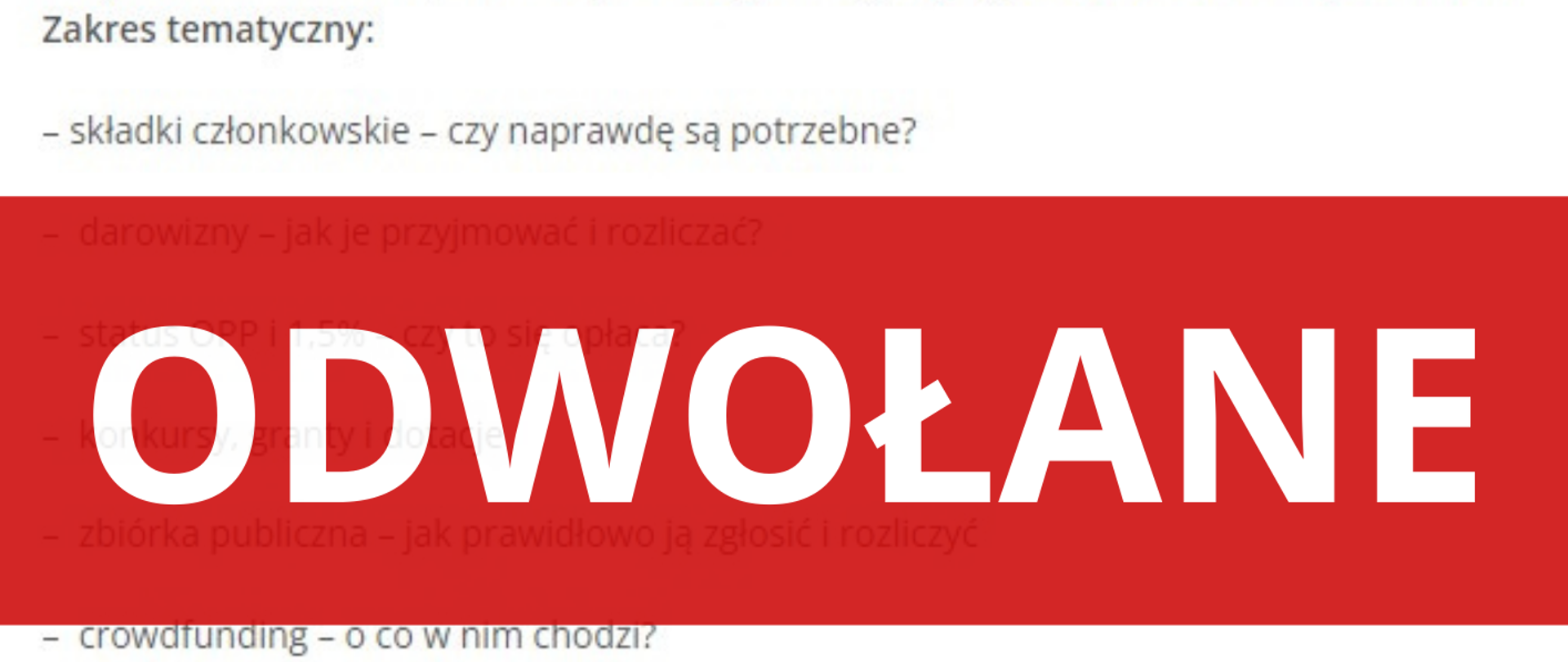 Bezpłatne seminarium pt. „Pieniądze w organizacji, czyli jak finansować swoje działania” – seminarium odwołane
