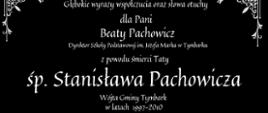 Kondolencje dla Beaty Pachowicz