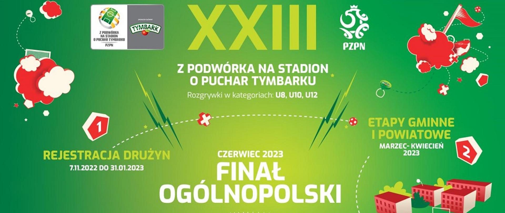 zielone tło, na środku zdjęcia grafika stadionu narodowego 