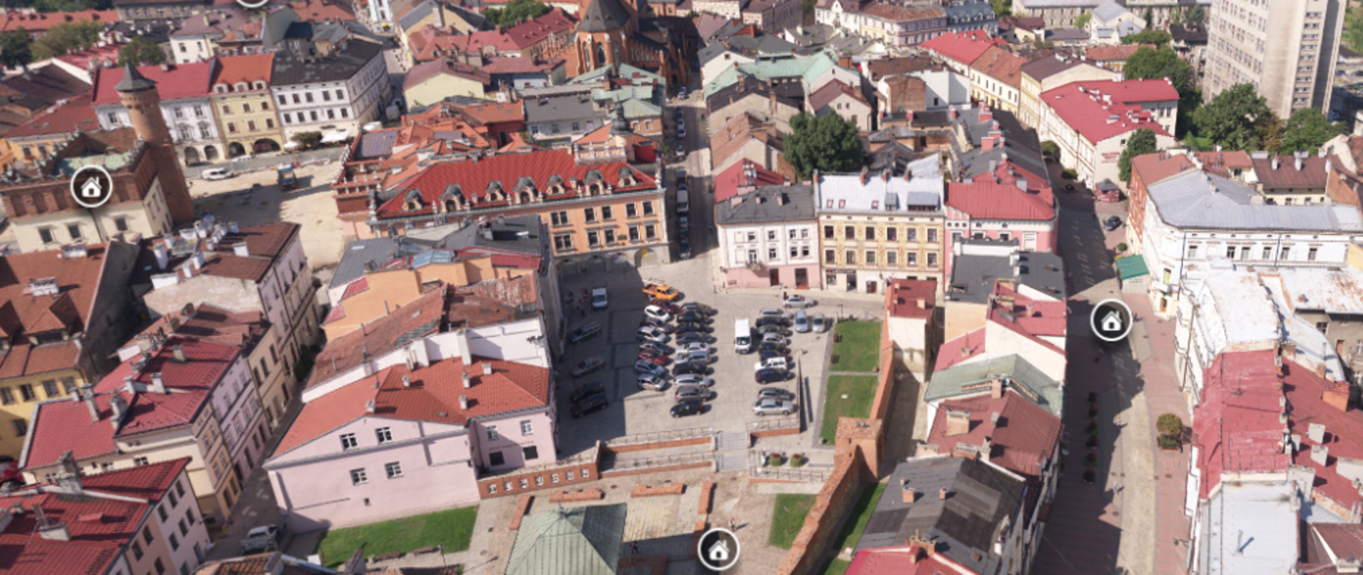 zdjęcie przedstawia panoramę miasta Tarnowa z lotu ptaka
