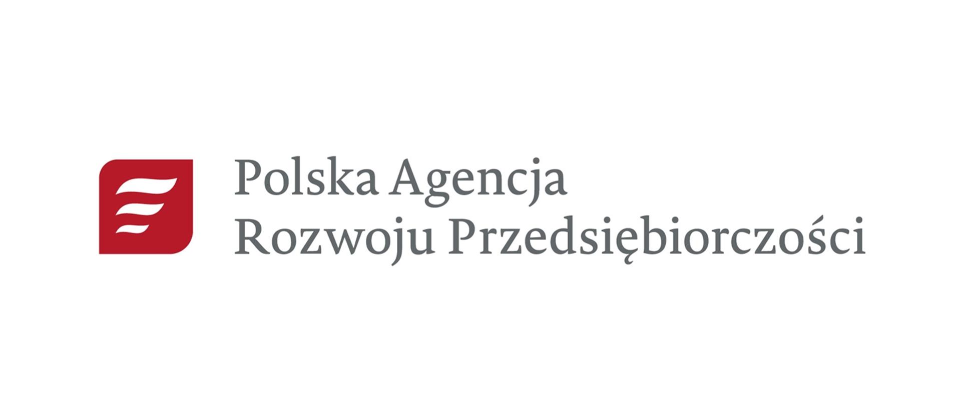 grafika przedstawia logotyp z tekstem: Polska Agencja Rozwoju Przedsiębiorczości