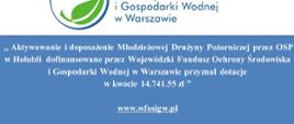 "Aktywowanie i doposażenie Młodzieżowej Drużyny Pożarniczej przez OSP w Hołubli - kwota 14,741,55 zł"