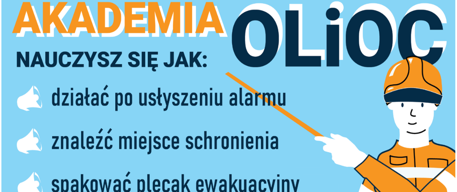 Plakat informujący o szkoleniu „Krajowy trening reagowania na sygnały alarmowe i komunikaty ostrzegawcze”, które odbędzie się 22 sierpnia 2026 r. w godz. 14:00–17:00 na placu za parkiem przy ul. Parkowej w Kobielach Wielkich. Uczestnicy dowiedzą się m.in., jak reagować na alarm, znaleźć miejsce schronienia i spakować plecak ewakuacyjny. Na plakacie znajduje się ilustracja megafonów i pracownika ochrony ludności.