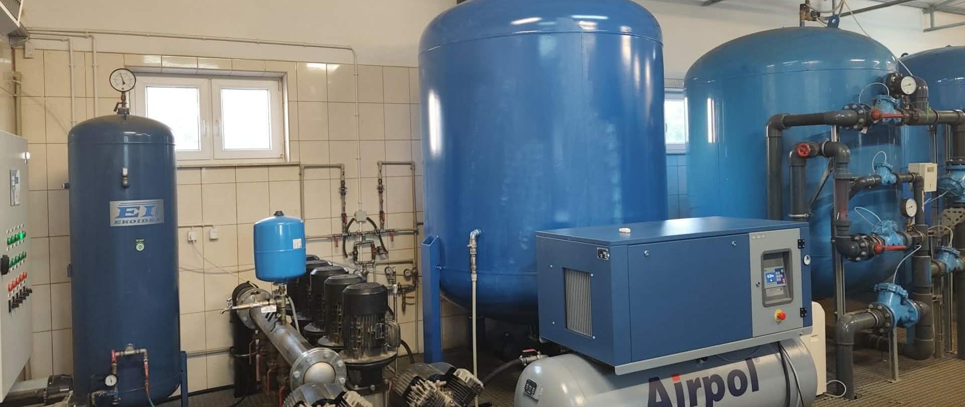Zamontowany system napowietrzania wody na SUW