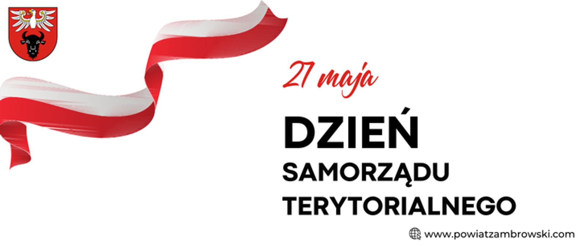 na banerze znajduje się flaga Polski, herb powiatu oraz napis "Dzień Samorządu Terytorialnego"