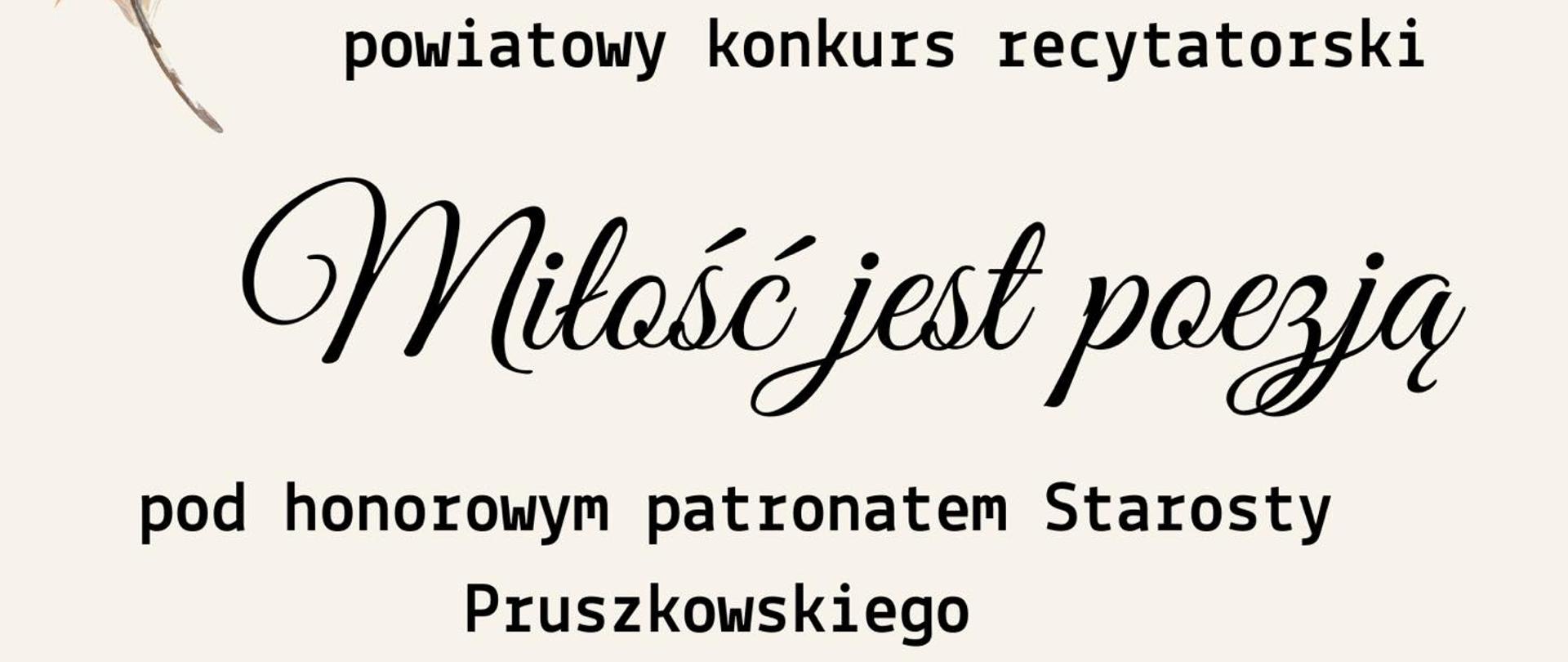 Powiatowy konkurs recytatorski "Miłość jest poezją"