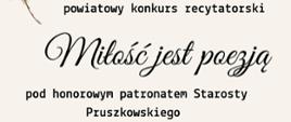 Powiatowy konkurs recytatorski "Miłość jest poezją"