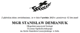 klepsydra śp. Stanisława Demianiuka