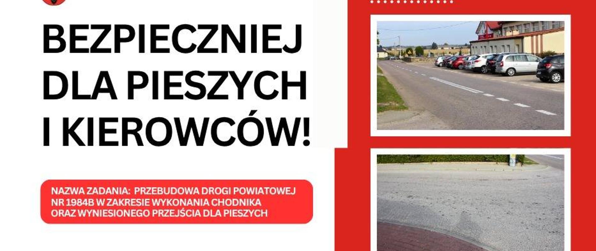 banner bezpieczniej dla pieszych i kierowców!