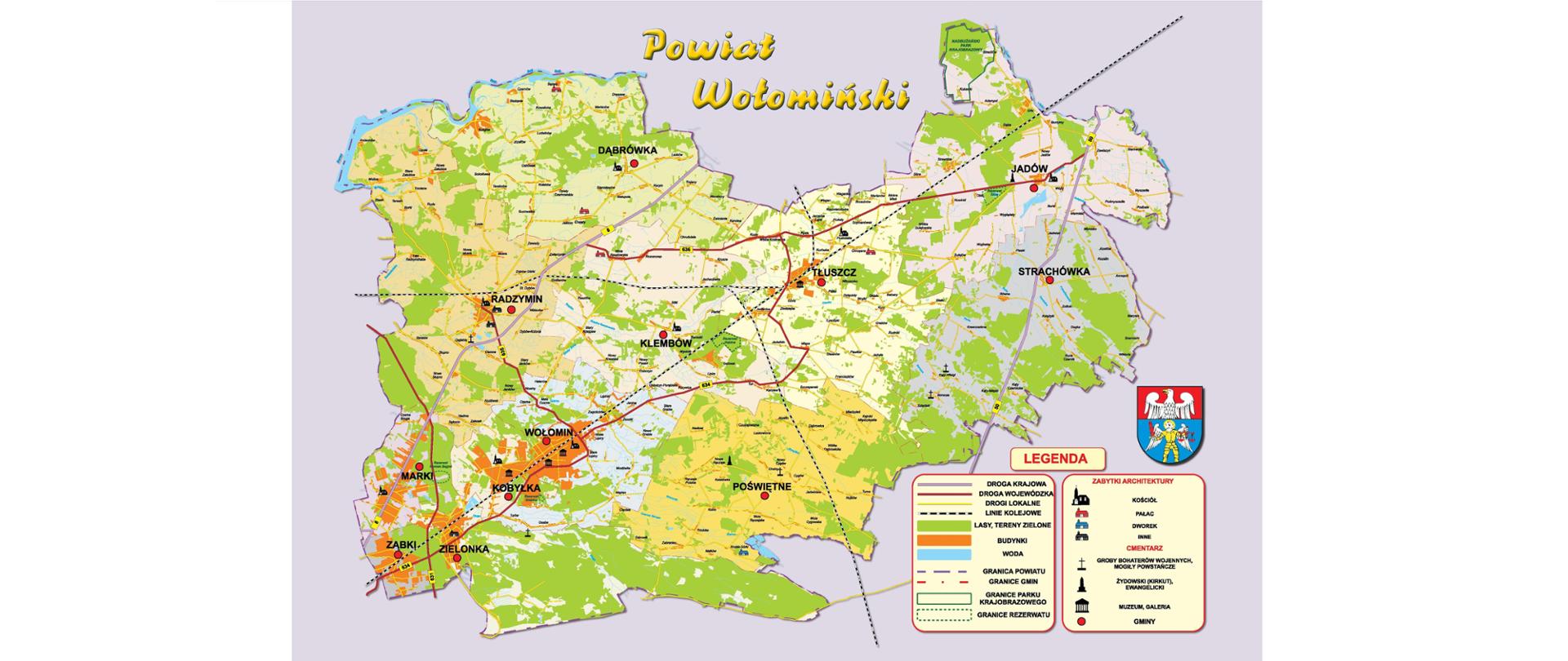 Mapa Powiatu Wołomińskiego