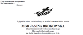 klepsydra - śp. Janina Brokowska