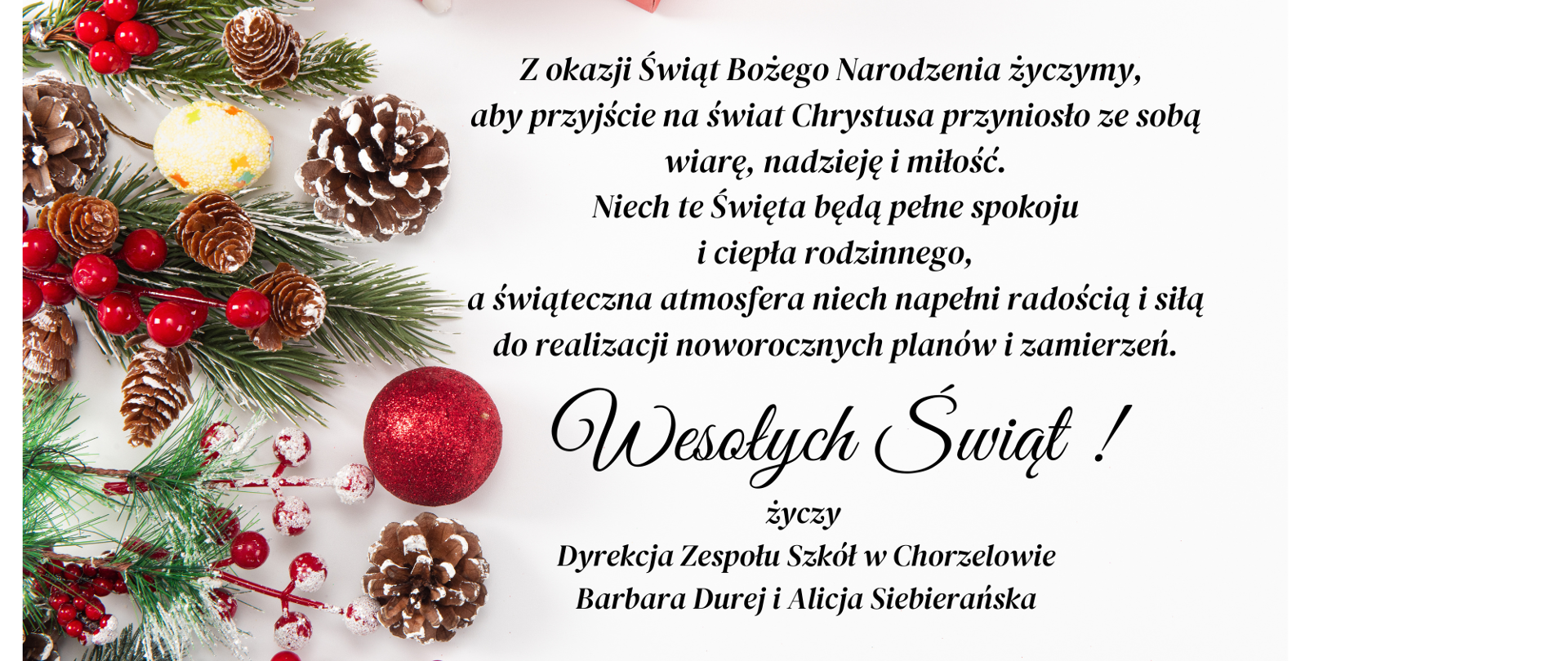 Dyrekcja Życzenia Świąteczne