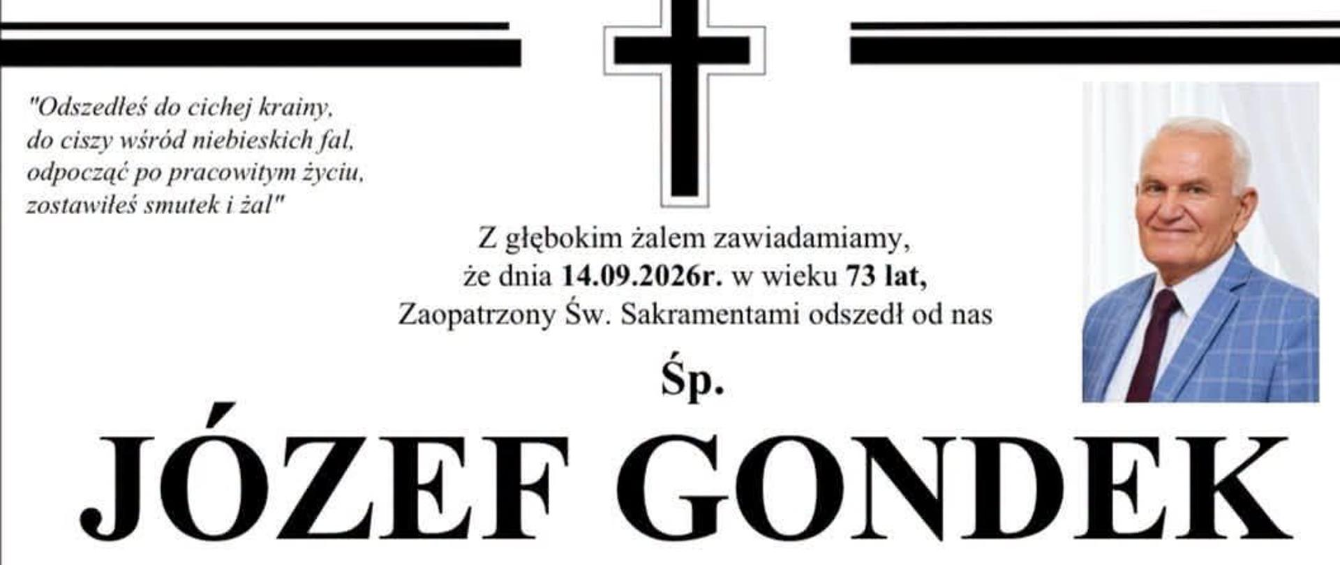 Nekrolog informujący o dacie i miejscu pogrzebu