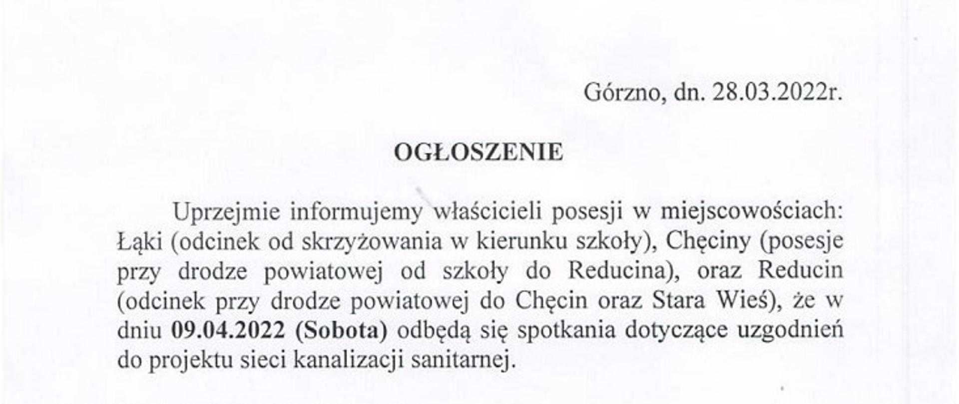 ogłoszenie