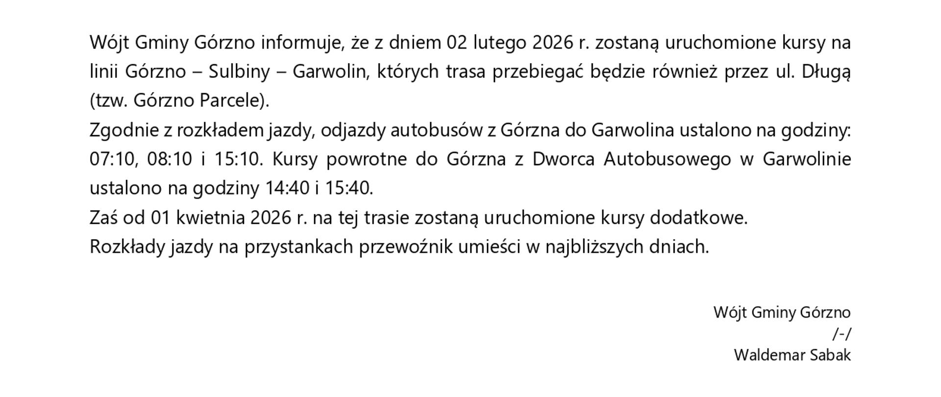 Informacja o kursach