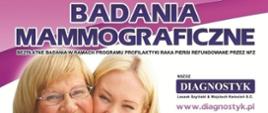 Infografika dot. badania mammograficznego 26.06.2023, które odbędzie się w Margoninie, przy ul. Powstańców Wielkopolskich 15 (przy MGOK Margonin), tel. 68 41 41 411