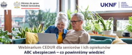 plakat promujący webinarium cedur dla seniorów i ich opiekunów.