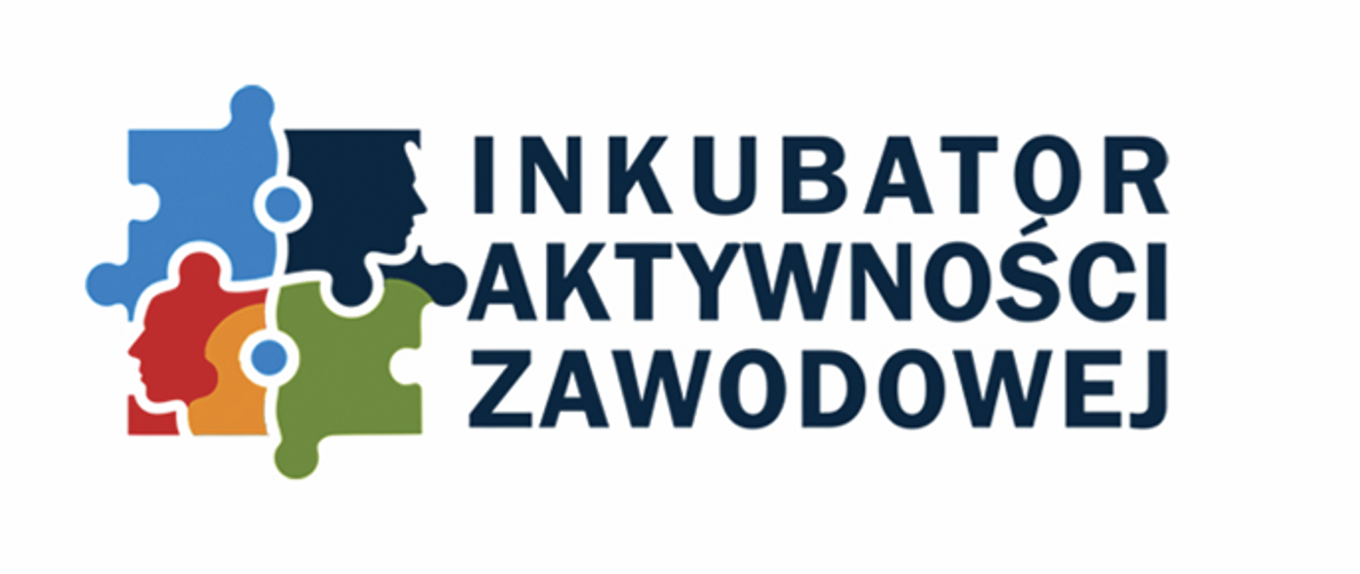 Zdjęcie przedstawia po prawej kolorowe puzzle po lewej napis inkubator aktywności zawodowej