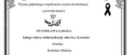 Kondolencje Stanisław Łasak