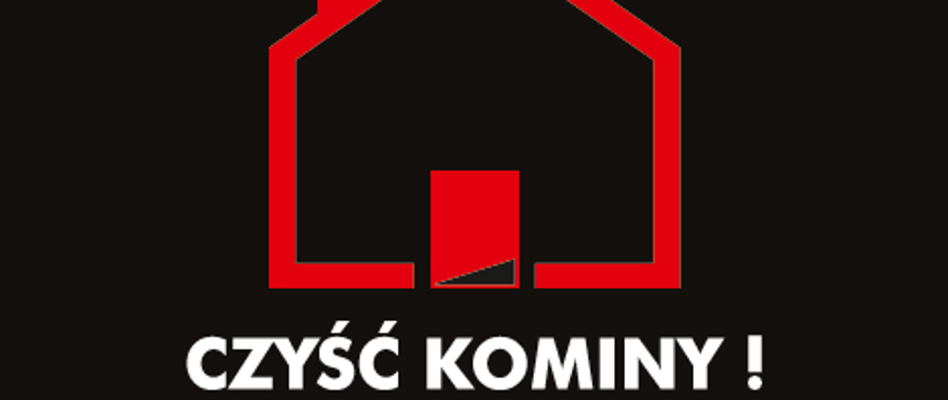 Zdjęcie z napisem "czyść kominy" i ikoną domu jednorodzinnego