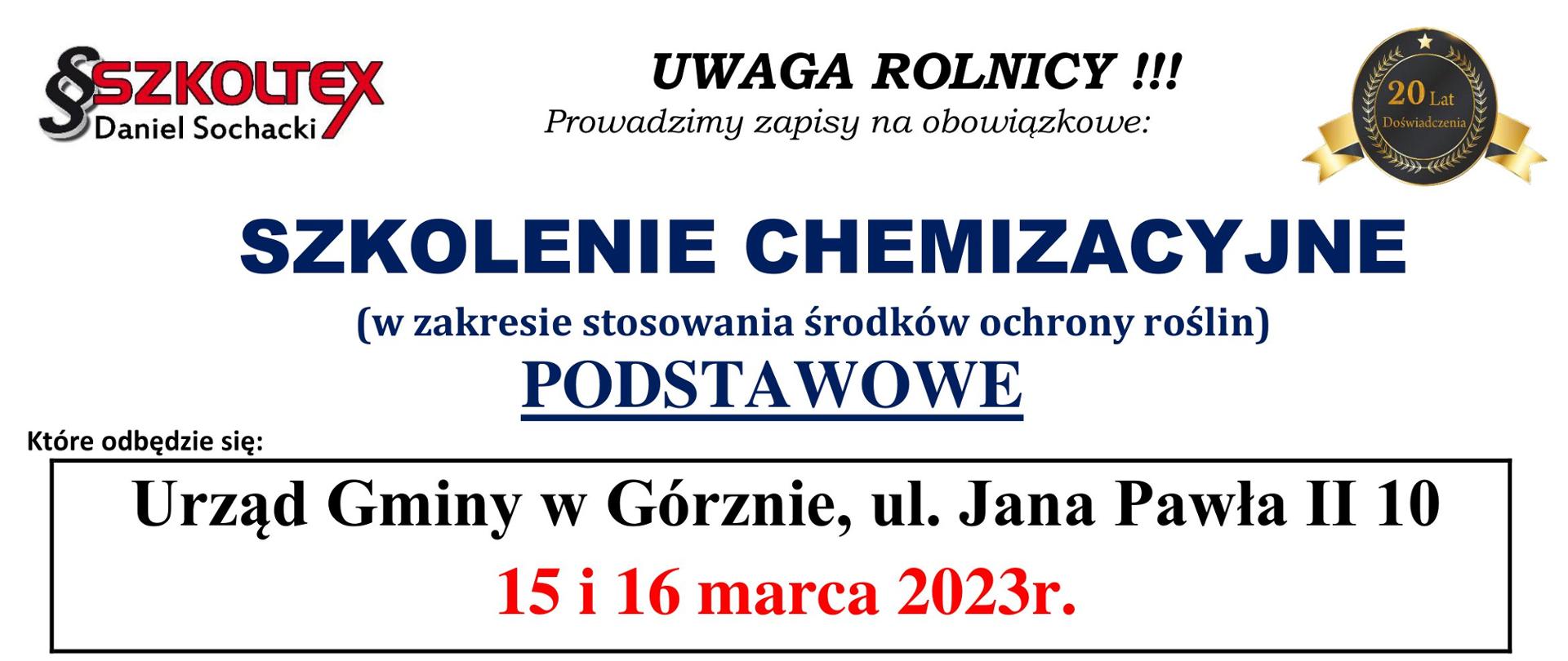 Szkolenie Chemizacyjne