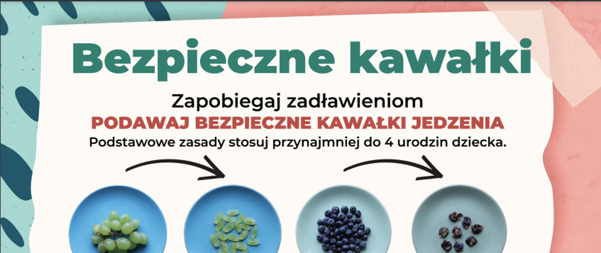 Czy wiesz, że małym dzieciom (przynajmniej do 4 urodzin) trzeba kroić owalne w przekroju produkty (np. winogrona, pomidorki koktajlowe) w ćwiartki? Mielić lub siekać orzechy? A popcorn czy żelki lepiej zostawić na sklepowej półce?
